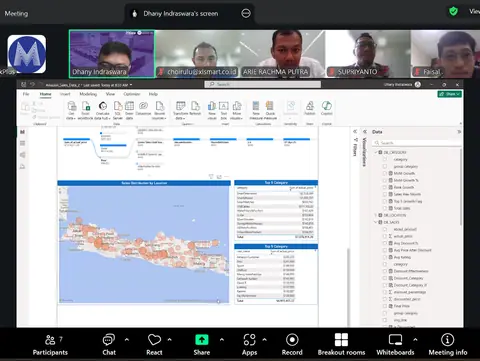 Sesi online XLSMART: dashboard peta di Power BI